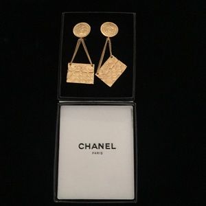 Chanel Earrings Handbag Fashion Costume Gold